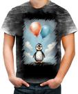 Camiseta Desgaste Bebê Pinguim com Balões Crianças 11