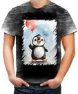 Camiseta Desgaste Bebê Pinguim com Balões Crianças 15