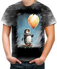Camiseta Desgaste Bebê Pinguim com Balões Crianças 7