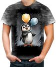 Camiseta Desgaste Bebê Pinguim com Balões Crianças 8