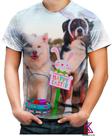Camiseta Desgaste Cachorro Fantasiado de Coelho Páscoa 1