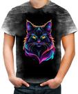 Camiseta Desgaste de Gatinho Colorido Neon Vetor 4