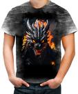 Camiseta Desgaste Dragão Dragon Chamas Infernal Fogo 1