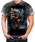 Camiseta Desgaste Dragão Dragon Chamas Infernal Fogo 6 Camiseta Desgaste Dragão Dragon Chamas Infernal Fogo 6