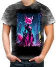 Camiseta Desgaste Raposa Humanóide Vaporwave 12