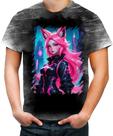 Camiseta Desgaste Raposa Humanóide Vaporwave 4