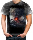 Camiseta Desgaste Vulcão em Erupção Destruição 2