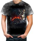 Camiseta Desgaste Vulcão em Erupção Destruição 4