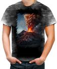 Camiseta Desgaste Vulcão em Erupção Destruição 5