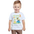 Camiseta Dinossauros Aniversário Camisa Personalizada Blusa Infantil e Juvenil Algodão com Poliéster
