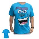 Camiseta disney pixar monstros sa sulley rosto azul m