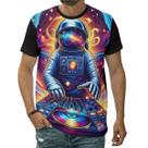Camiseta Dj Astronauta Som Espacial Arte Colorida Música Top