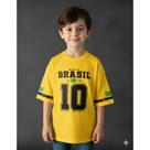 Camiseta do Brasil 10 Adulto e Infantil 100% Algodão Copa do Mundo 2026 Lançamento Unissex