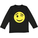 Camiseta Dress Up America Winking Emoji para adultos (L) preta