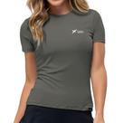 Camiseta Drop Shot Baby Look Logo Cinza Camiseta Drop Shot Baby Look Logo Cinza