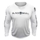 Camiseta dry fit black skull manga longa