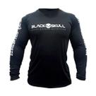 Camiseta dry fit black skull manga longa