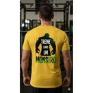 Camiseta Dry Fit Masculina Treino Monstro Academia Fitness Musculação Motivacional Leve Secagem Rápi