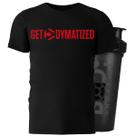 Camiseta dry fit preto p + shaker - dymatize