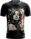 Camiseta Dryfit Pintura a Carvão Mulher Arte Esfumaçada 7