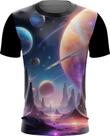 Camiseta Dryfit Planetas Universo Neon Estrelas Galaxias 2 Camiseta Dryfit Planetas Universo Neon Estrelas Galaxias 2