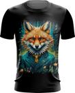 Camiseta Dryfit Raposa na Floresta Fofa Desenhada 7
