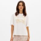 Camiseta Easy Lança Perfume Aplicada Ou26 Off White Feminino Camiseta Easy Lança Perfume Aplicada Ou26 Off White Feminino