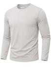 Camiseta EKLENTSON para homens de manga comprida de algodão bege 2XL
