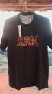 Camiseta em algodao preto com estampada laranja arame gg
