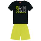 camiseta em m/malha e bermuda em moletom s/felpa