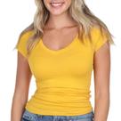 camiseta em malha feminina