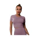 Camiseta Esportiva Feminina Sem Costura - Ideal para Ioga, Fitness e Treino Camiseta Esportiva Feminina Sem Costura - Ideal para Ioga, Fitness e Treino