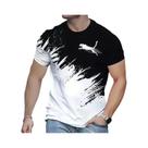 Camiseta Esportiva Masculina De Secagem Rápida E Respirável Com Estampa 3D De Leopardo, Moda Casual