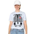 Camiseta Esqueleto Raio X Gestante Grávida Gêmeos Camisa Personalizada Blusa Adulto Algodão com Poliéster