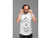 Camiseta Estampada A Vida Começa aos 50 Anos Branca