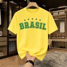 Camiseta ESTAMPADA BRASIL Varias cores 100 algodão Masculina e Feminina Leve Fresca e Confortável