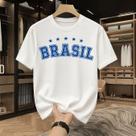Camiseta ESTAMPADA BRASIL Varias cores 100 algodão Masculina e Feminina Leve Fresca e Confortável
