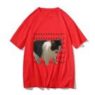 Camiseta Estampada Com Meme De Gato Triste E Chorando Para Mulheres E Homens, Camiseta Casual De Camiseta Estampada Com Meme De Gato Triste E Chorando Para Mulheres E Homens, Camiseta Casual De