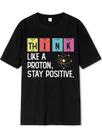 Camiseta Estampada Frente Think Like a Proton Camiseta Estampada Frente Think Like a Proton