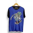 camiseta estampada skate esqueleto