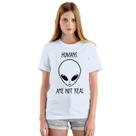 Camiseta Et Humans Are Not Real Camisa Personalizada Blusa Adulto Algodão com Poliéster