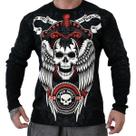Camiseta faca na caveira com asas preto - black skull - clothing (m)