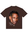 Camiseta Face Oversized Travis Marrom