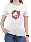 Camiseta Feliz Natal Gato 100% Algodão Tshirt Feminina Noel Camiseta Cristã 100% Algodão T-shirt Feminina Gospel Exodo