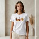 Camiseta Feminina 100% Algodão Premium Estampa Leão T-Shirt Macia Casual