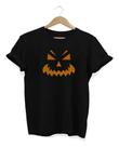 Camiseta Feminina Abóbora Rosto Halloween - Baby Look 100% Algodão