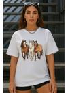 Camiseta Feminina Algodão Boiadeira Cavalo Country Blusinha Camiseta Feminina Algodão Boiadeira Cavalo Country Blusinha