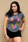 camiseta feminina algodão cinza estonada estampa buda tamanho GG