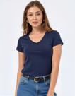 Camiseta Feminina Algodão Gola V Manga Curta