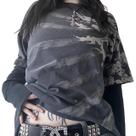 Camiseta feminina Amiblvowa Y2K Grunge Emo Aesthetics de manga comprida